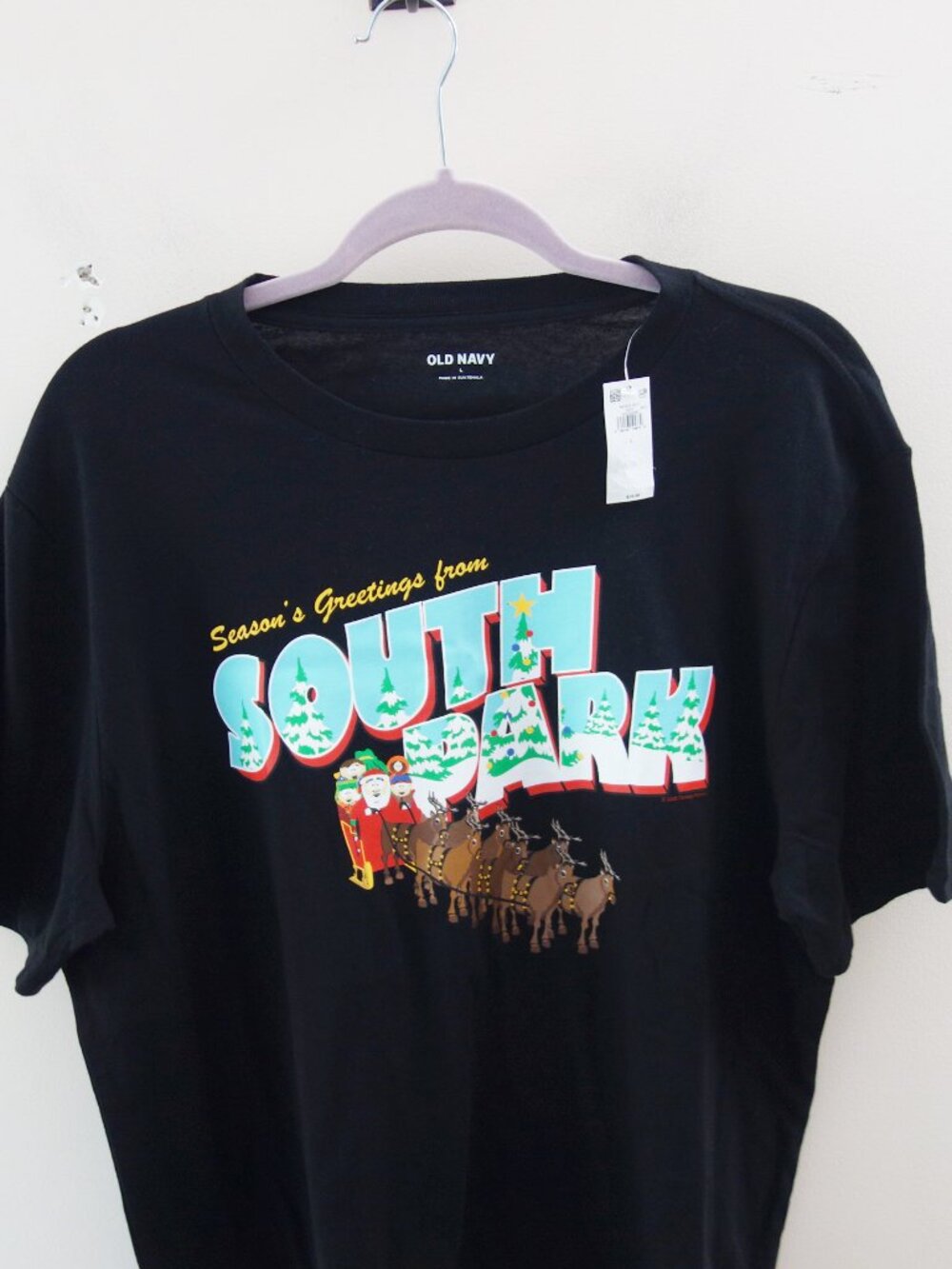 Old Navy South Park Holiday Santa Humor Greeting T-Shirt Men (L) NWT